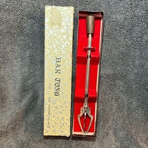 Vintage Bar Tong with Wooden Handle (Teak)